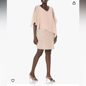 J Kara Women’s Caplet Short Cocktail Beaded Dress